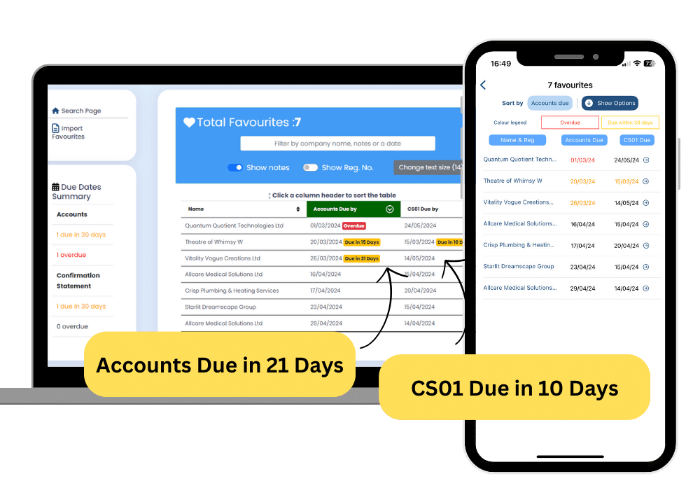 Excel due date tracker screenshot